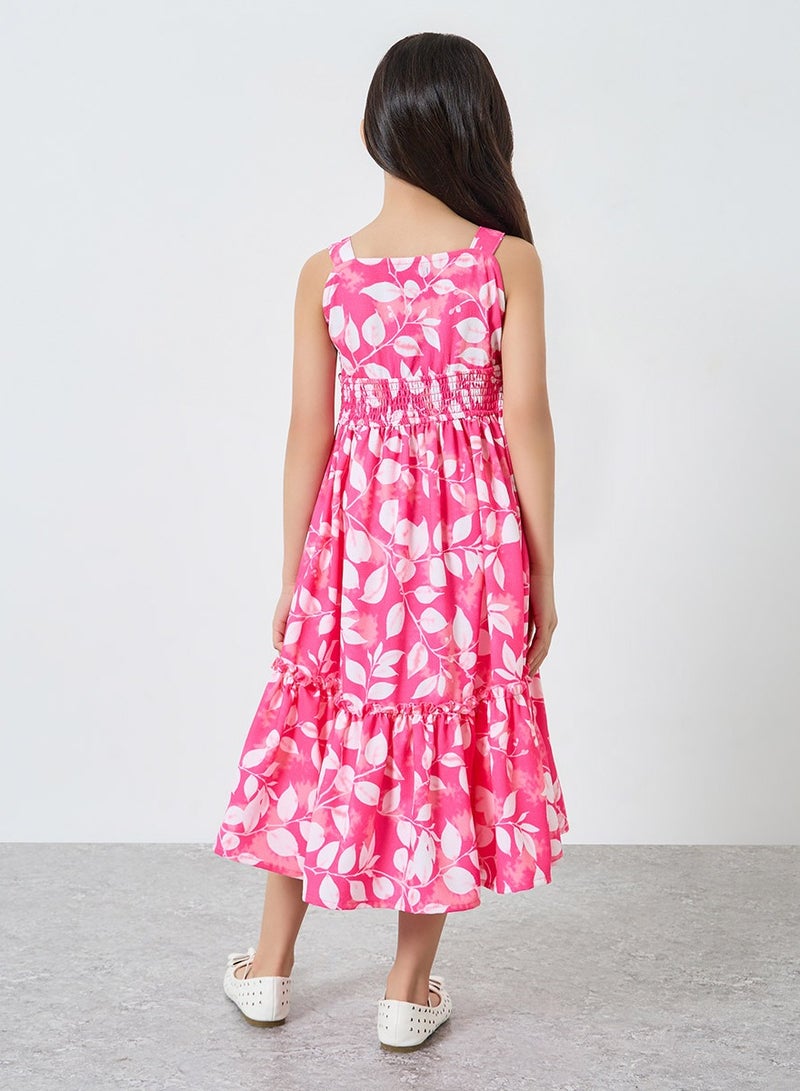 Styli Girls Pink Floral A-Line Dress - Image 4